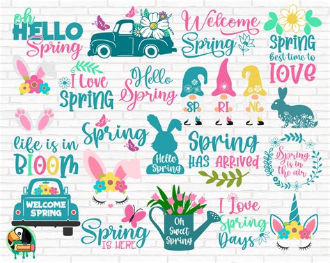 Download Spring Design Bundle. Cricut SVG DXF Files