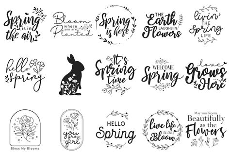 Download Spring Design Bundle. Cricut SVG Free PSD Mockups