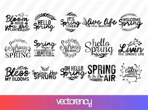 Download Spring Design Bundle. Silhouette DXF Files