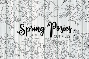 Download Spring Flower Posies Cut Files Commercial Use DXF Files