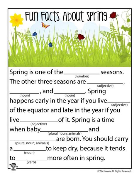 Spring Mad Libs Printable