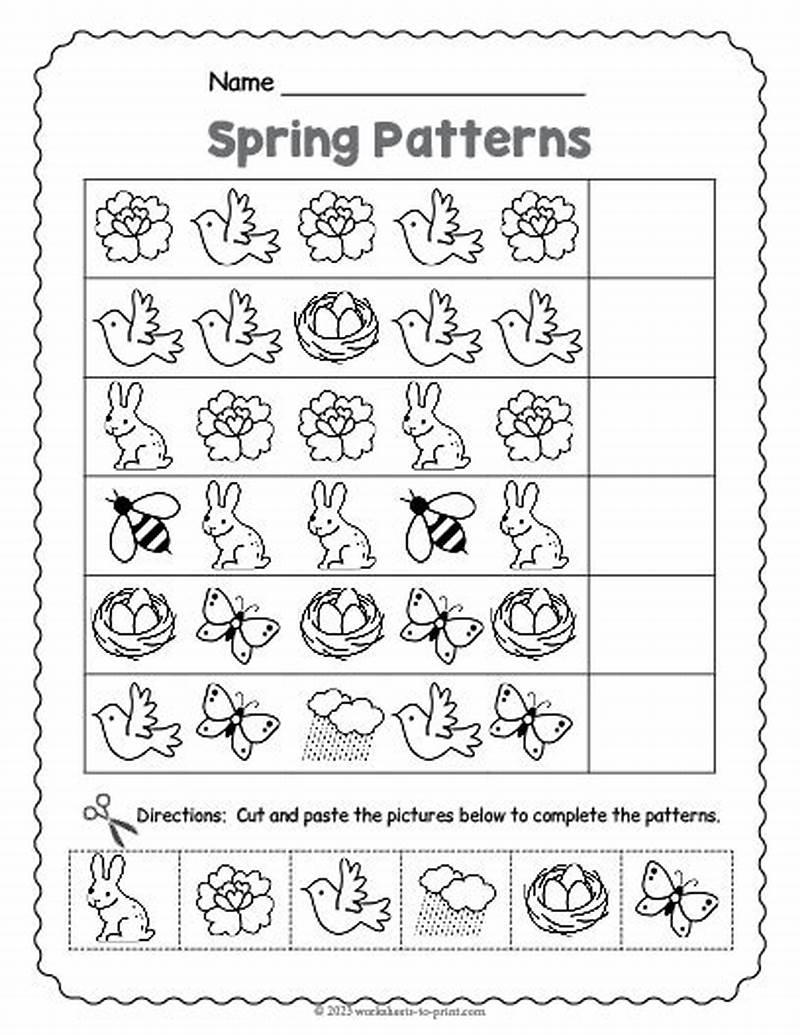 Spring Pattern Worksheets