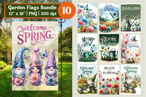 Download Spring Sublimation Garden Flag Bundle Commercial Use DXF Files