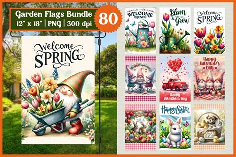 Download Spring Sublimation Garden Flag Bundle Easy Edite