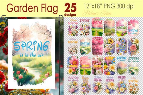 Download Spring Sublimation Garden Flag Bundle for Cricut Machine