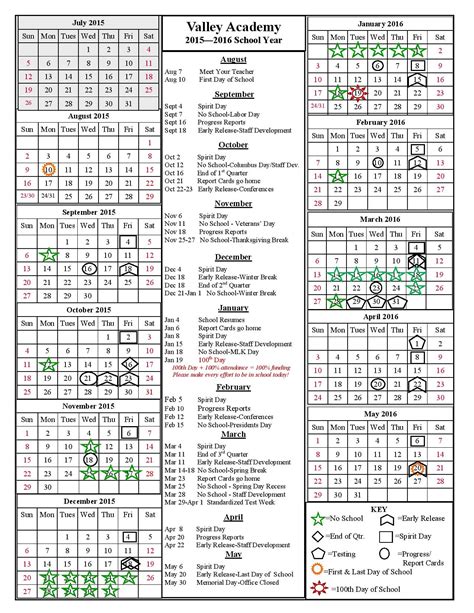 Spring Valley Academy Calendar