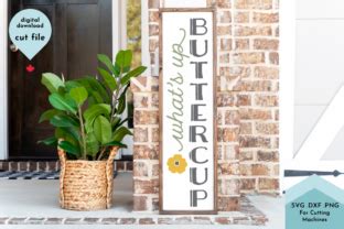 Download Spring Vertical Porch Sign SVG Buttercup Cameo