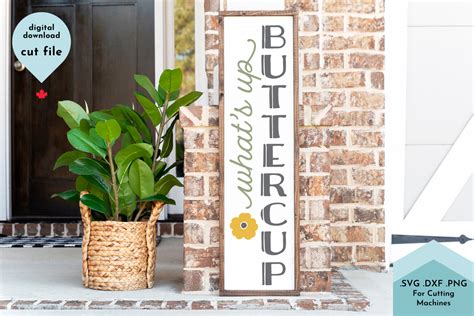 Download Spring Vertical Porch Sign SVG Buttercup Easy Edite