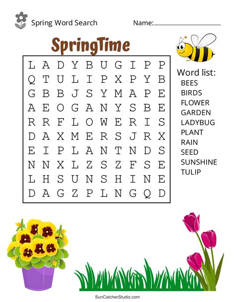 Spring Word Search For Kids
