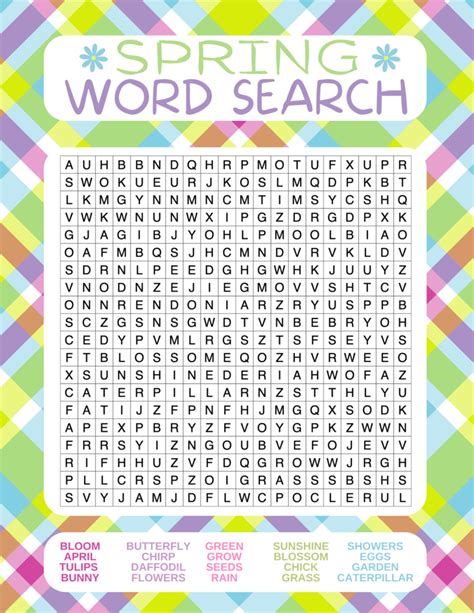 Spring Word Search Spring Word Search Printable