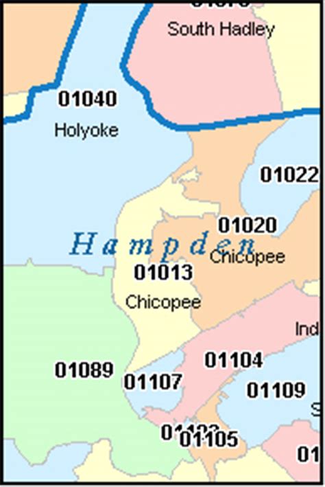 Springfield Massachusetts Zip Code Map