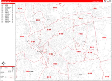 Springfield MA Zip Code Map