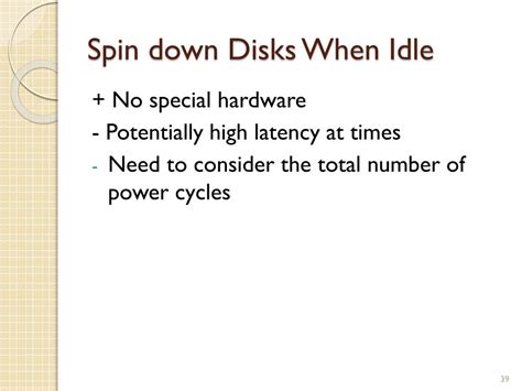 Spun-down disks
