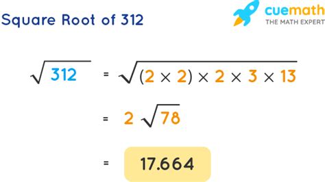 Square Root Of 312