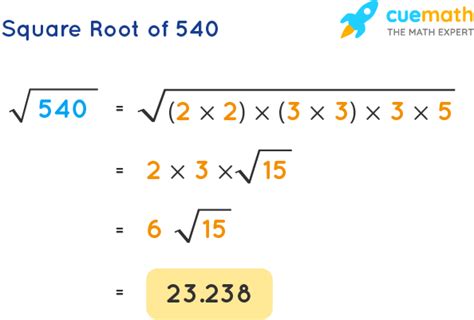 Square Root Of 540