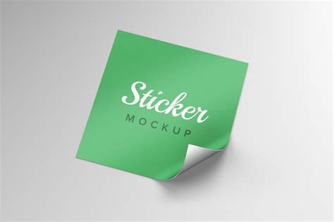 Square Sticker Mockup