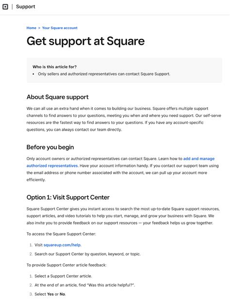 Square customer support