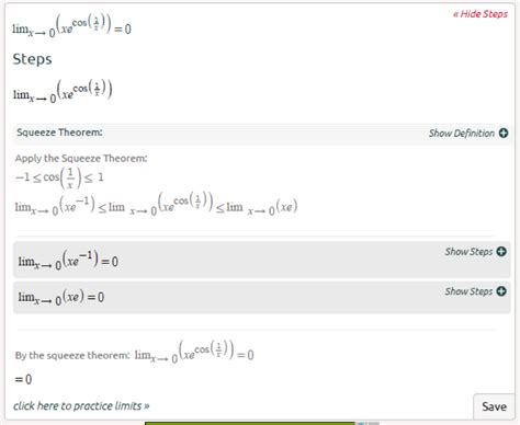 Squeeze Theorem Calculator