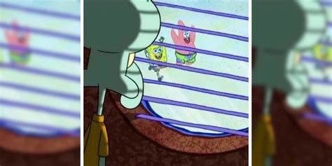 Squidward pose by window