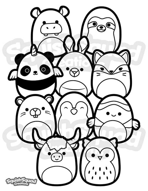 Squishmallow Printable Coloring Pages