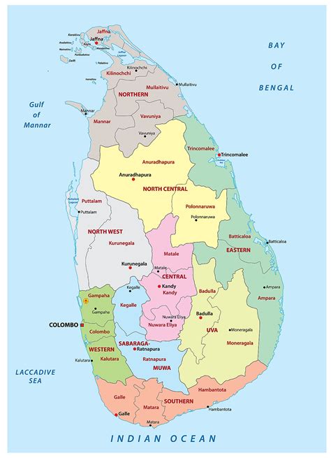 Provinces and Districts in Sri Lanka