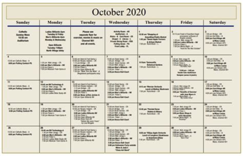 St George Activities Calendar