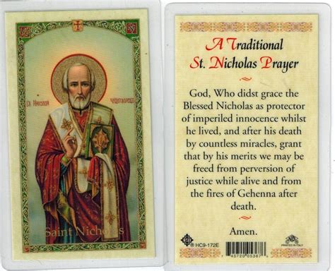 St Nicholas Prayer Card Printable