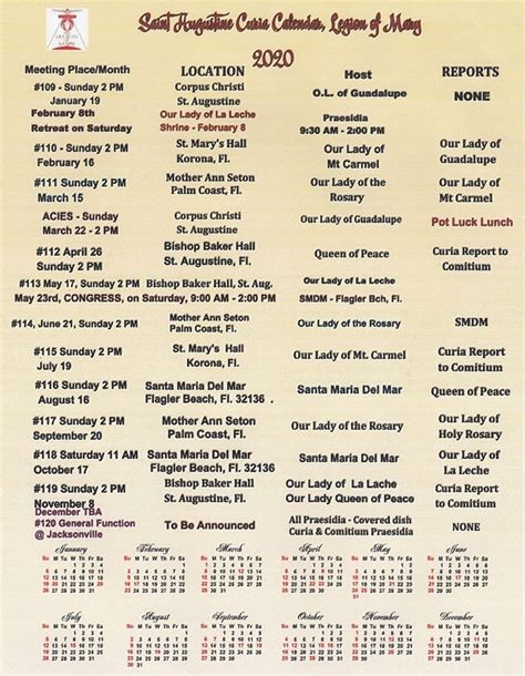 St Augustine Event Calendar