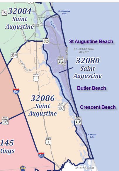 St Augustine Zip Code Map