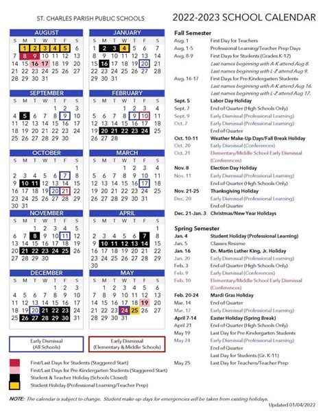 St Charles Calendar