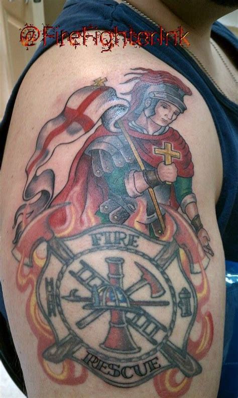 Saint Florian and Firefighter Tattoo by zuluDROOG on