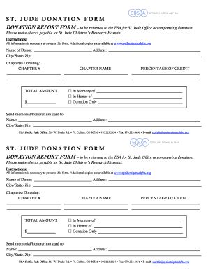 St Jude's Printable Donation Form 2022