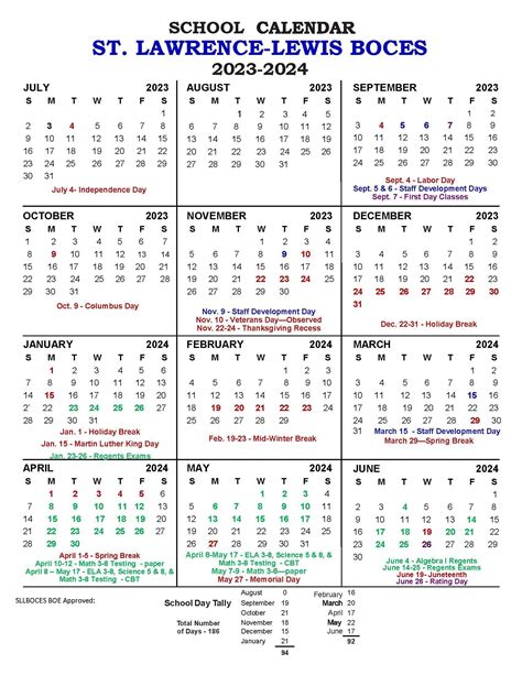 St Lawrence Academic Calendar