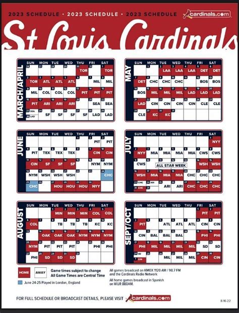 St Louis Cardinals Schedule 2023 Printable
