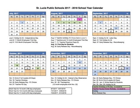 St Lucie School Calendar 2024 25