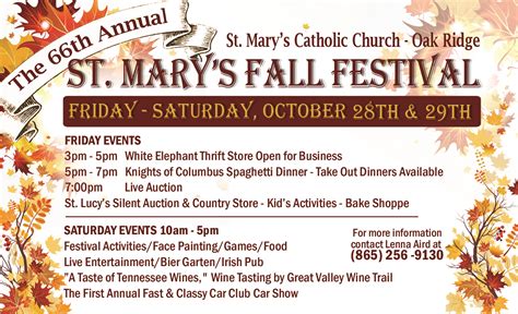 St Marys Events Calendar