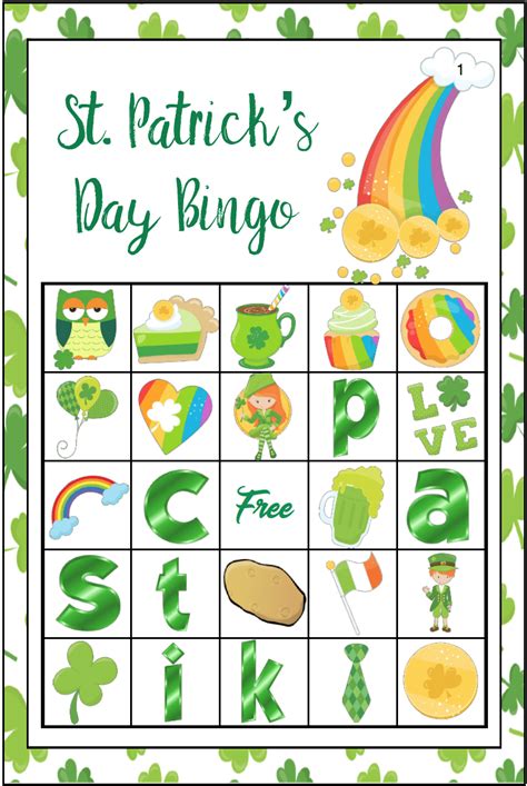 St Patrick's Day Bingo Free Printable