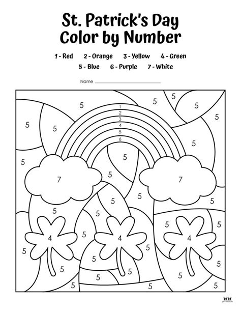 St Patricks Color By Number Printable