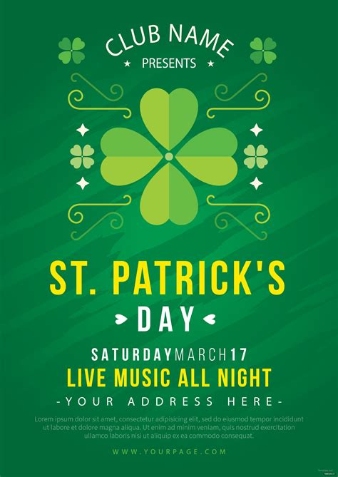 St Patricks Day Flyer Template Free