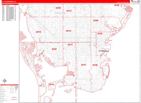 St Pete Fl Zip Code Map