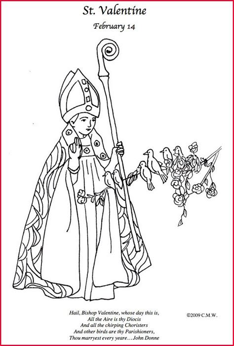 St Valentine Coloring Pages Catholic