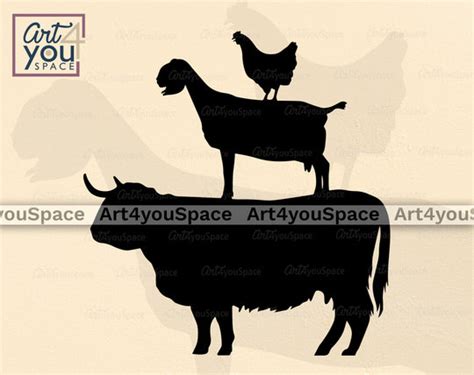 Download Stacked Farm Animals SVG File - SVG Design Silhouette DXF Files