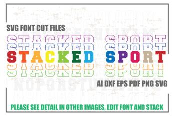 Download Stacked Sports SVG Font Cut Files Files