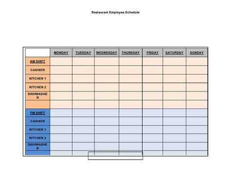 Free Printable Weekly Work Schedule Template For Employee Scheduling