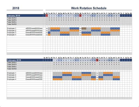 Download the Rotation Schedule for Multiple Employees from