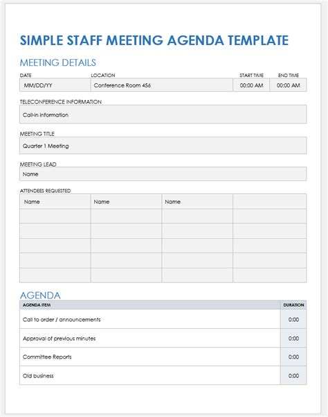 Staff Meeting Agenda - Examples, Format, Pdf | Examples
