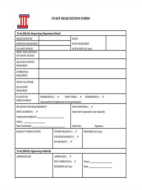 Staff Requisition Form Template