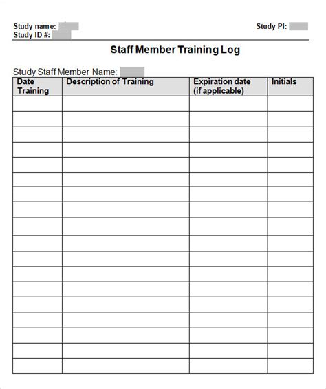 Training Log Template 9+ Download Free Documents in PDF, Doc