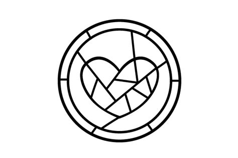 Download Stained Glass Heart Outline SVG File - SVG Design Printable