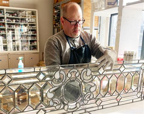 Stained Glass Repair Technician Working